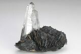Quartz Crystals On Sparkling Bladed Hematite - Lechang Mine #225999-2